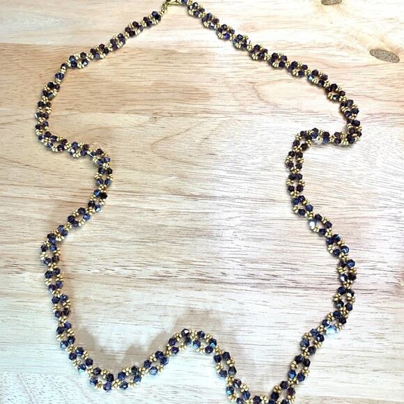 36” beaded chain. Purple crystals Matt gold accent New With Tags ! - Picture 4 of 7